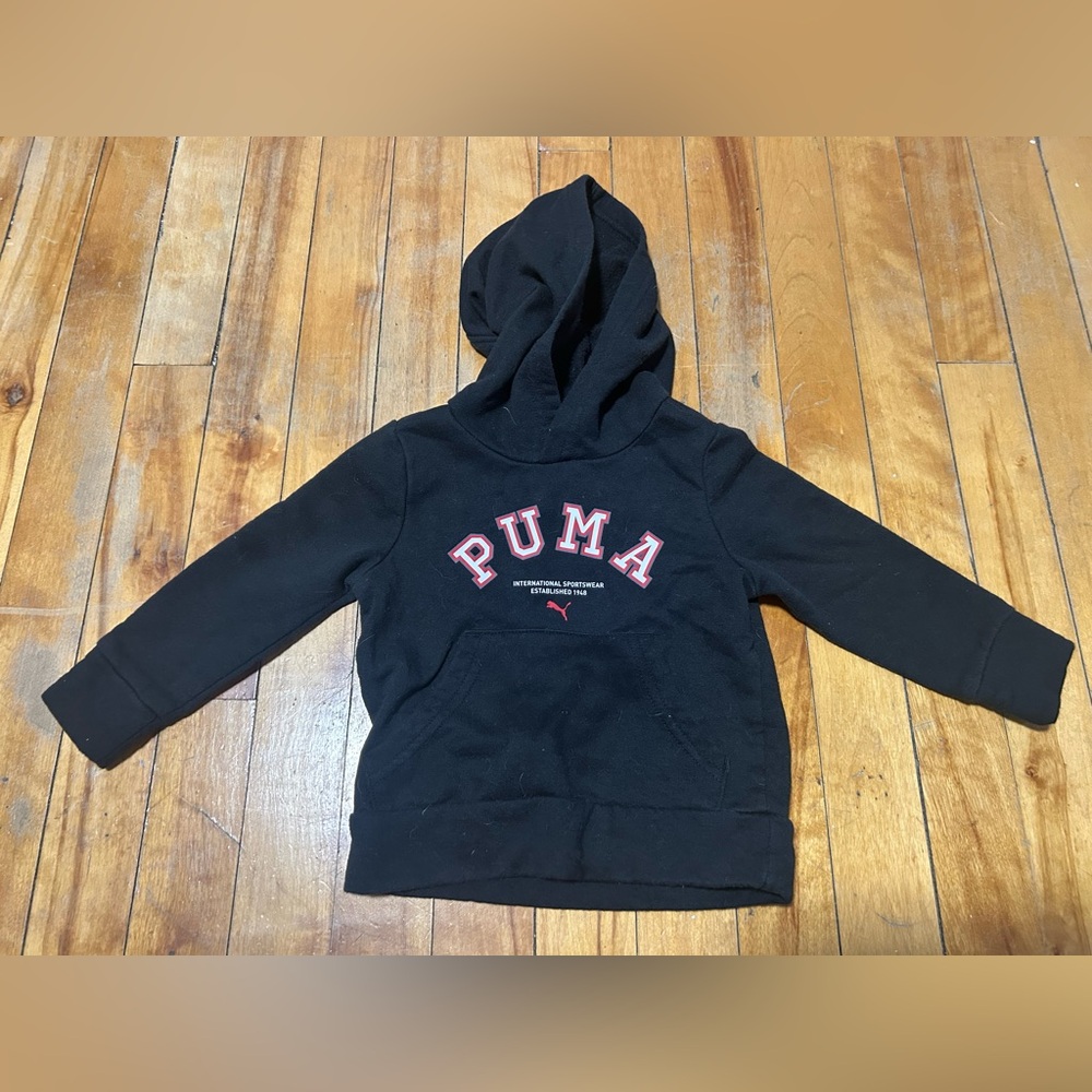 PUMA Kids Black and Red Hoodie